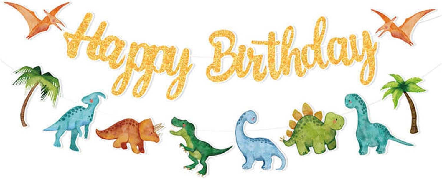 2Dinosaur Party Decorations Dinosaur Banners Green,Animal Party Decoration,Boys Birthday B…