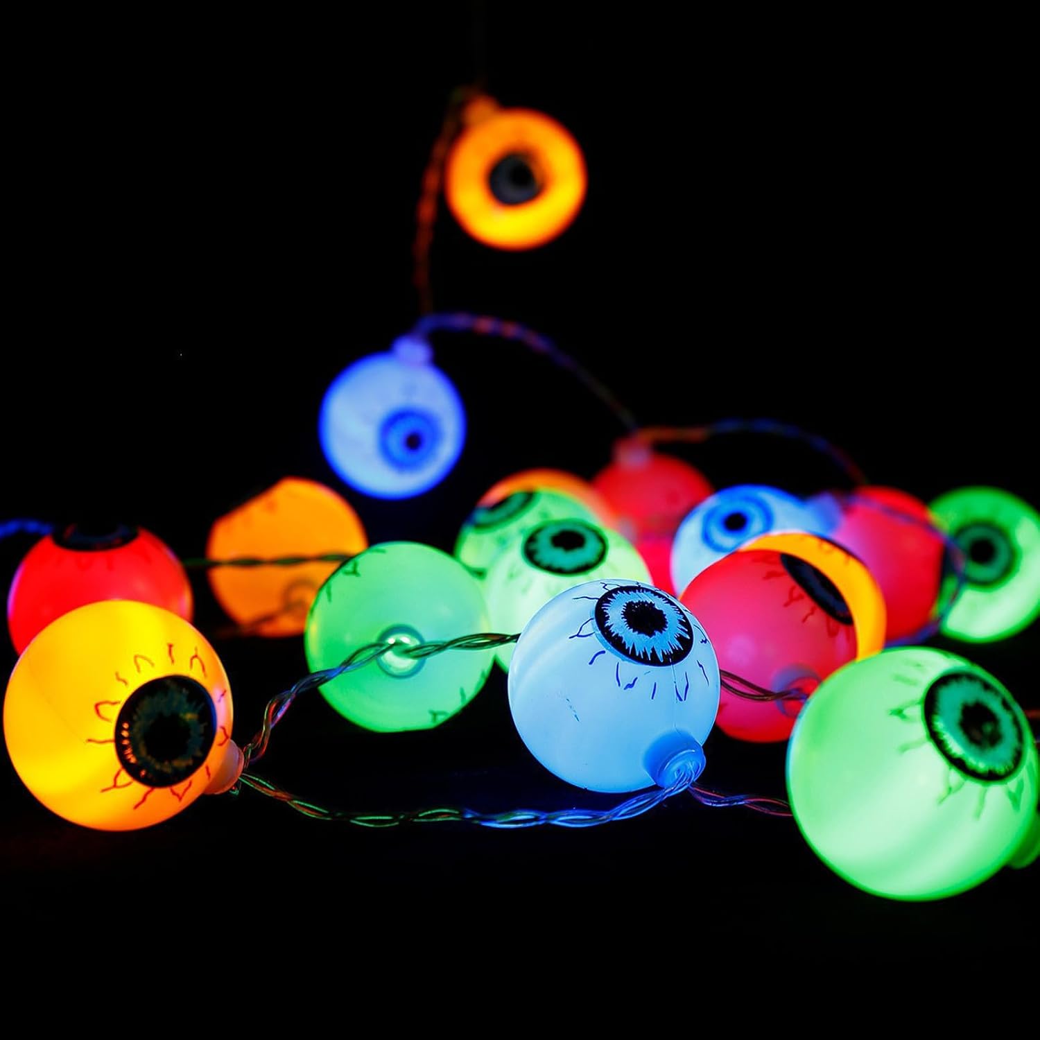 Halloween Eyeball Colourful Light String,1.5M 10 LED,Halloween Decorations String Lights,B…
