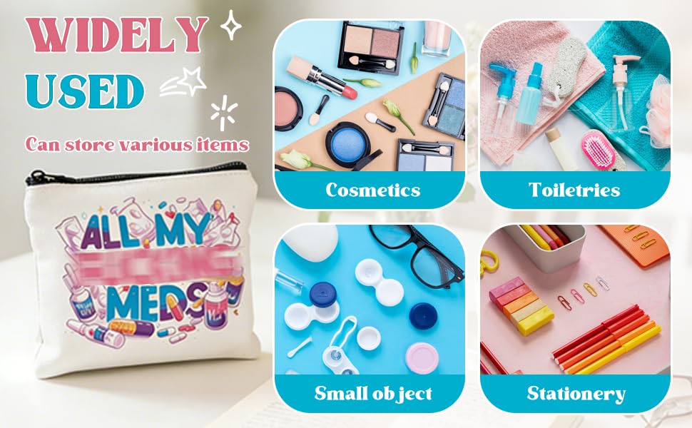 Text reads 'WIDELY USED' with medical-themed illustrations in light blue and pink color scheme, featuring healthcare-related graphics and text elements.