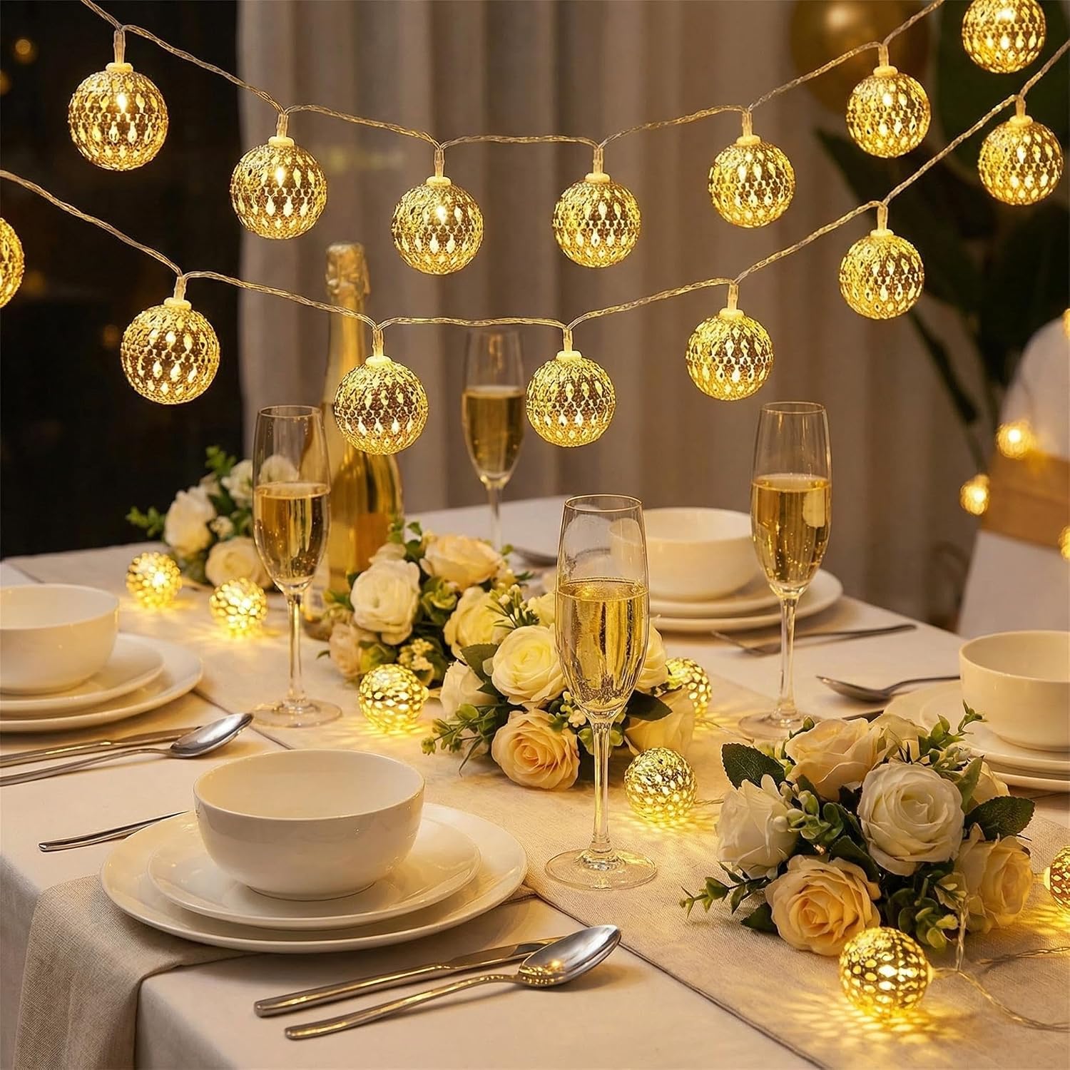 Vintage Moroccan Orb Lights,Fairy String Lights for Bedroom Moroccan Ball 20 Warm LED Ligh…