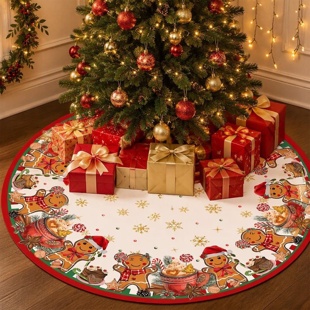 90CM/36in Christmas Gingerbread Man Tree Skirt